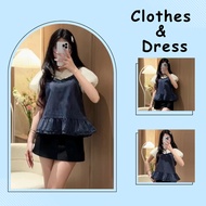 Lady Style Ruffled Plaid 2-Piece Babydoll Blouse CD135