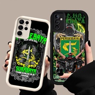 HK-65 Persebaya Shockproof Casing for Black and White Silicone Samsung S24 A26 A54 S21 FE M15 S25 A5