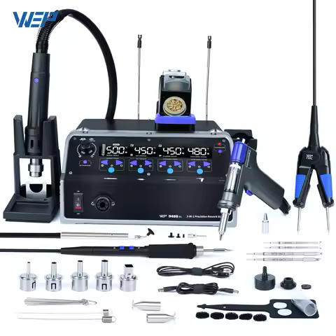 WEP 5-IN-1 Soldering Station 1410W 948D-IV Precision Solder Iron C245 Desoldering Gun 110W Hot Tweez