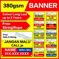 Banner Bunting Printing / For Rent / For sale / Rumah Sewa / Rumah Dijual