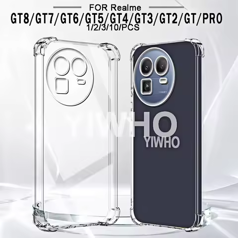 1/2/3/10 Pcs Transparent Phone Case for Realme GT8 GT7 GT6 GT5 GT3 GT2 Pro T GT 8 7 6 5 3 2 1 Soft S