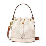 Tory Burch MONOGRAM PERFORATED LEATHER BUCKET BAG