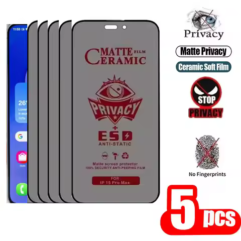 5PCS Anti-Spy Matte Ceramic Membrane For Xiaomi Redmi Note 13 Pro 12 11 Pro 9 10 8T 9S Redmi 10A Scr