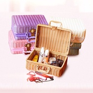 S-T➰Bamboo Basket Woven Hand Gift Rattan Suitcase Mid-Autumn Moon Cake Gift Box Vintage Storage Box Photo Props Gift Box