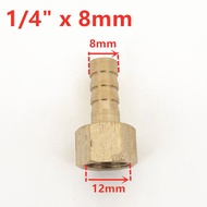 brass female thread 1.8"(9mm), 1/4"(12.5mm) to hose 8mm connector