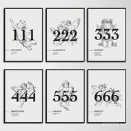 777 Angel Number Poster Print Canvas Painting Lucky Number Energy Spiritual Wall Art Picture for Liv