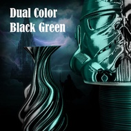 PLA Filament 1.75mm,Silk PLA 3D Printer Filament Dual Color Filament Black Green PLA Filament 2 in 1