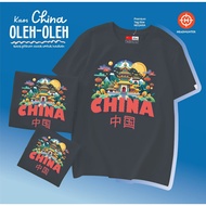 CHINESE T-SHIRT SOUVENIR CHENGDU BEIJING WEAR COUNTRYTAG ASAL COTTON 30S PREMIUM SOUVENIR