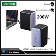 UGREEN 200W แท่นชาร์จ7-In-1ที่ชาร์จความเร็วสูง4 Type C 1 USB A เครื่องชาร์จตั้งโต๊ะ USB ปลั๊กไฟ C