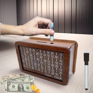 【K&K】Box with counter Home Premium counter wooden piggy bank, save money for your children and pets