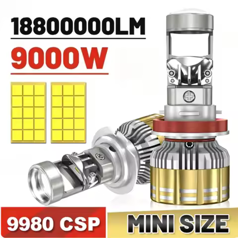 H8 H9 H11 LED Headlight Canbus Mini Projector Lens 18800000LM 9000W 6000K H4 H7 Car Fog Bulb 9005 90