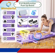 Pilates board Multifunctional Abdominal Fitness Board Foldable Push-up Board with Resistance Band Fi