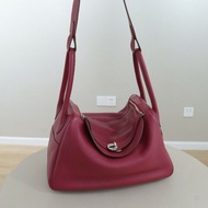 Hermes lindy34 石榴紅銀釦 TC皮