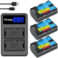 Probty LP-E6 LPE6 LP E6  Baery  LCD  Charger for Canon EOS 5D 5D2 5DS R Mark II 2 III 3 6D 60D 60Da 7D 7D2 7DII 70D 80D
