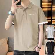 M-5XL Men's 2025 Summer New Fashion Polo Shirt Casual Comfort Loose Fit Cool Ice Feel Short Sleeve T