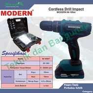 Modern Cordless Drill Impact / Mesin Bor Baterai Impact M-16Set