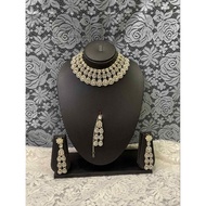 Indian Necklace And Forehead Set Soft Work Wedding Dress Princess Gold Frame White Gems Products Rea