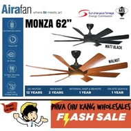 [SIRIM] AIRAFAN MONZA 62" 62inch 8 Blades Designer DC Ceiling Fan Kipas 风扇 with LED 16 Speed 8F+8R R