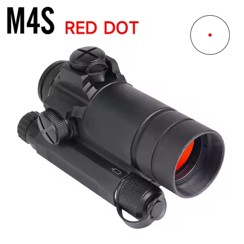 Tactical M4S Red Dot Reflex Sight Replica Collimator Optic with Spacer and QRP2 Mount & Lens Hood Fi