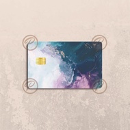 M11 - MARBLE WHITE PINK BLUE - Card Cover Skin Sticker - PLANTA ATM Card Sticker, E-Money, E-Toll