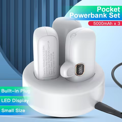 Domars 3pcs Mini Power Bank 5000mAh Fast Charging Powerbank CCC Certified Portable charger Suitable 