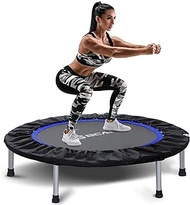 BCAN 38/40/48" Foldable Mini Trampoline, Fitness Trampoline with Safety Pad, Stable &amp; Quiet Exercise Rebounder for Adults Indoor/Garden Workout Max Load 300lbs/330lbs/440Lbs