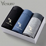 Ensure Men's Cotton Boxer Briefs With Fun I Pooped Today Print 3 Pack Comfortable Underwear For Dail