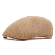Topi Lelaki Musim Panas Mesh Cap Pasangan Lidah Itik Jerami Anyaman Ke Hadapan Topi Mesh Bernafas Su