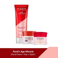 PONDS SkinCare Glowing PONDS Age Miracle Paket ( Day Cream 10gr + Night Cream 10g + Facial Foam 100ml )