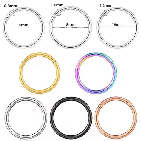 G23 Titanium 0.8 1.0 1.2mm Hoop Nose Ring Cartilage with Nipple Bellybutton Open Loop Piercing India