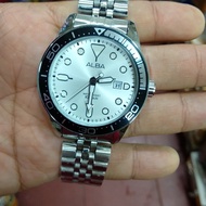 jam tangan pria alba quartz sport stainles steel jam cowok