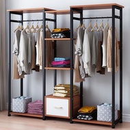 wooden rack/rak baju/almari baju/clothes hanging rack/Ikea clothes hanging rack/tak baju butik/open 