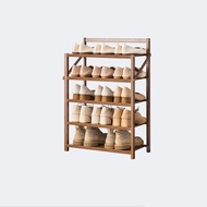 YOUNAL Shoe Rack Foldable Bamboo Rack Foldable Shelf Shoe Box Wooden Storage Rack 5/6-layer Shoe Rack