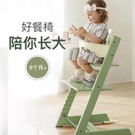 寶寶餐椅兒童成長椅祖國版進口實木多功能嬰幼兒高腳椅飯椅可調