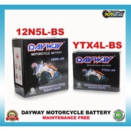 ♞DAYWAY Original Motorcycle Battery 4L/5L Maintenance Free Battery, Motorcycle Batteries & Accessor