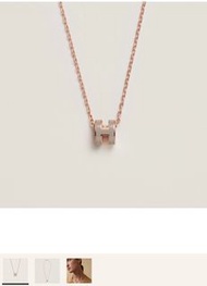 Hermes Mini Pop H Necklace 奶茶玫瑰金