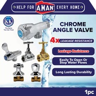 KK BRAND Chrome Angle Valve Brass Stopcock Shower Stopcock Valve Stop Valve Stop Cock Chrome Injap S