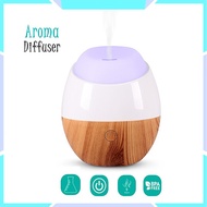 USB Ultrasonic Aroma Diffuser Oval Wood Grain (120ml)