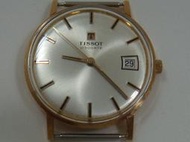 蒙城W110 TISSOT VISODATE 14k 手上鏈機械錶(前開式) 行走正常 33x39x9mm 22g