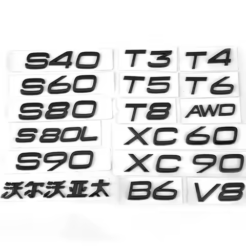 3D ABS Rear Trunk Tailgate Emblem Badge Stickers For Volvo C30 V40 V60 V90 S40 S60 S80 S90 S80L XC40