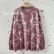 Chucky Sweater Rajut Oversize Motif Mossy Blous Rajut Wanita Korea Lengan Panjang