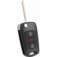 Flip Folding 3 Buttons Replacement Remote Car Key Fob Cover Case for KIA Soul New LJ Black NYOSEKSAM