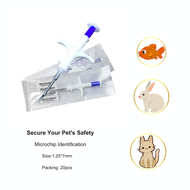 20pcs RFID Microchip 1.25*7mm Smart Card Animal Id Tag with Applicator for Pet Injection Farm Manage