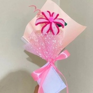 Pipe cleaner flower bouquet custom wire feather flower bouquet 1 stem + 1 spiral