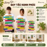 Wooden Board Rules of Happiness, Decorative Wooden Board with Meaningful Quotes |||