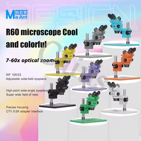 MaAnt R60 7-60X Ultra HD Trinocular Microscope with Large Base 4K Camera for Mobile Phone PCB Weldin