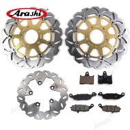 Arashi CNC Full Floating Front Rear Brake Disc Brake Pad Set For SUZUKI GSF BANDIT 650 NO ABS 2005 2