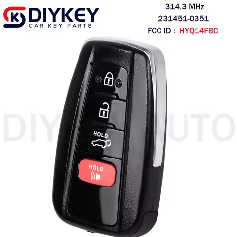 Smart Remote Car Key Fob 4 Buttons 314.3MHz for Toyota Highlander 2020 2021 2022 FCC ID: HYQ14FBC Bo