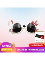 1個最新可愛的小女孩兔子形狀太陽眼鏡,卡通兒童太陽眼鏡,適用於嬰兒攝影