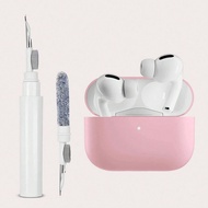 2pcs/Set: Cleaning Pen + Solid Color Silicone Eearphone Case Compatible With Apple Pro (2nd Generati